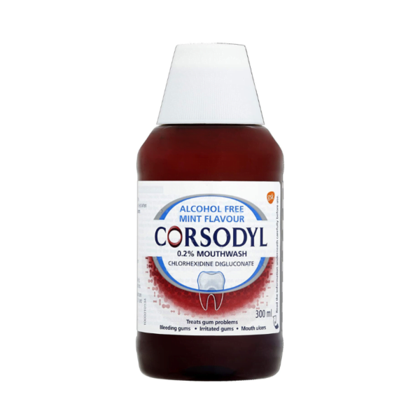 Corsodyl Mouthwash 300ml alcohol free mint flavour